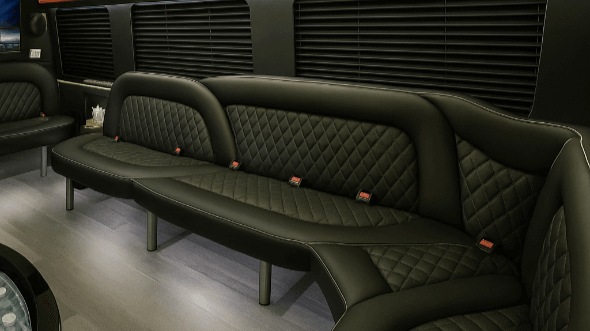 Interior of Charter Bus Company Cincinnati's 15 Passenger Party Bus in Cincinnati