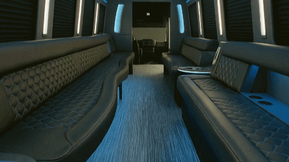 Interior of Charter Bus Company Bloomington's 20 Passenger Party Bus in Bloomington