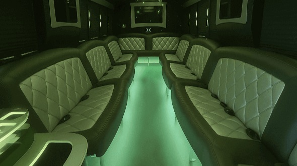 Interior of Charter Bus Company Cincinnati's 20 Passenger Party Bus in Cincinnati