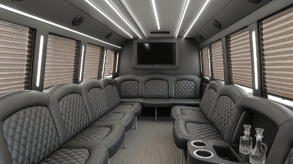 Interior of Charter Bus Company Nashville's 20 Passenger Party Bus in Nashville