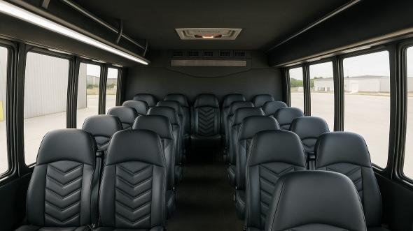 Interior of Charter Bus Company Evansville's 25 Passenger Minibus in Evansville