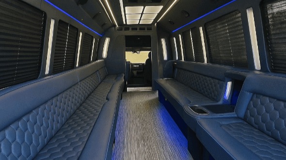 Interior of Charter Bus Company Owensboro's 28 Passenger Party Bus in Owensboro