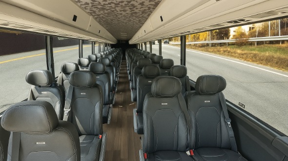Interior of Charter Bus Company Evansville's 30 Passenger Minibus in Evansville