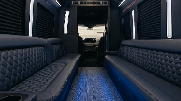 Interior of Charter Bus Company Clarksville's 30 Passenger Party Bus in Clarksville