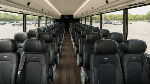 Interior of Charter Bus Company Evansville's 35 Passenger Minibus in Evansville