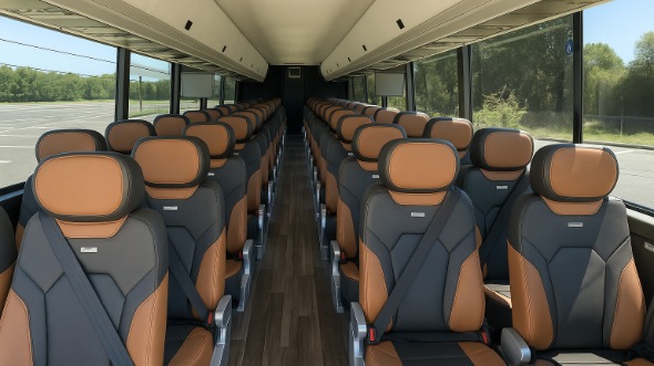 Interior of Charter Bus Company Evansville's 44 Passenger Charter Bus in Evansville
