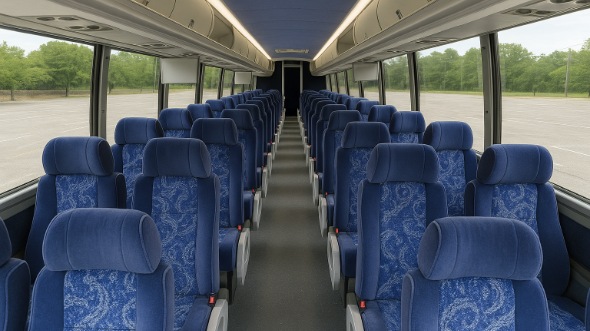 Interior of Charter Bus Company Evansville's 45 Passenger Charter Bus in Evansville