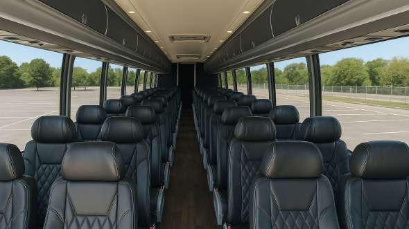Interior of Charter Bus Company Evansville's 47 Passenger Charter Bus in Evansville