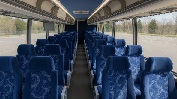 Interior of Charter Bus Company Evansville's 55 Passenger Charter Bus in Evansville