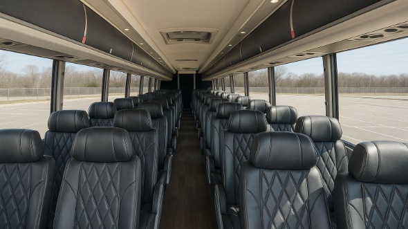Interior of Charter Bus Company Evansville's ADA Charter Bus in Evansville