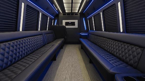 evansville 28 passenger party bus interior